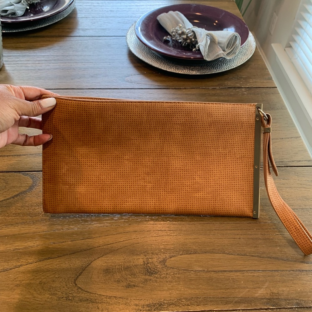 Cognac brown wristlet only wore once.